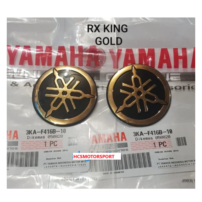 EMBLEM TANGKI TENGKI LOGO GARPU TALA WARNA GOLD YAMAHA RX KING RXK ORIGINAL