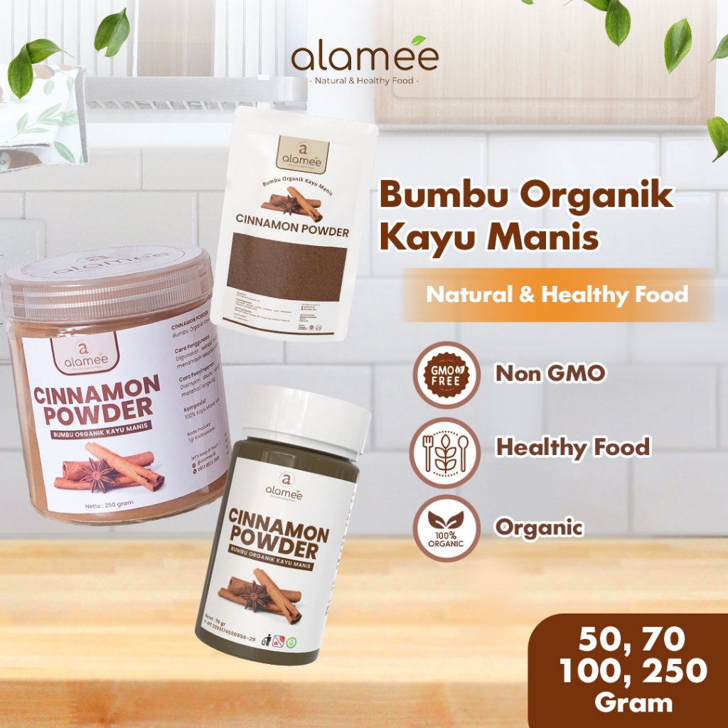 

ALAMEE Kayu Manis Bubuk Cinnamon Powder kayumanis Murni Asli Tanpa Campuran Bumbu Organik