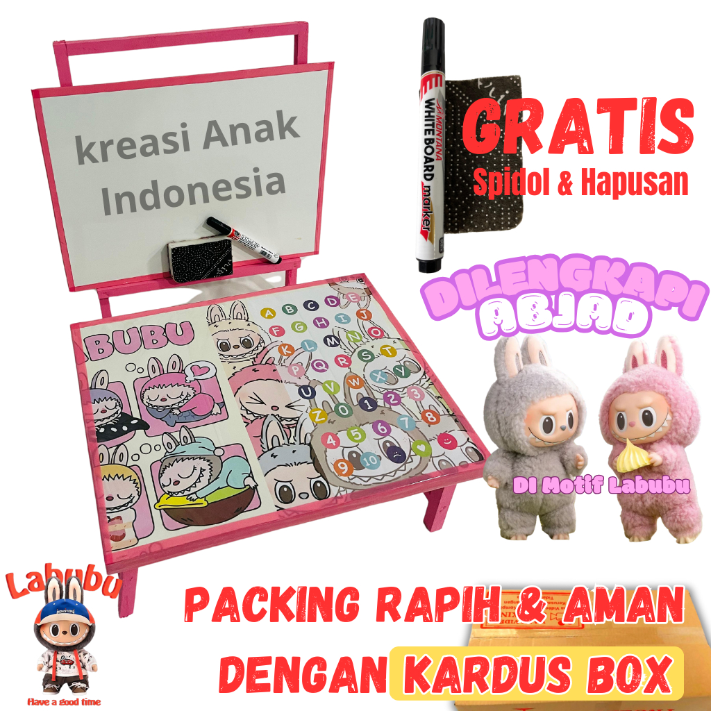 

Beauty kids - satu set papan tulis anak bisa dihapus dengan meja geratis spidol dan penghapus