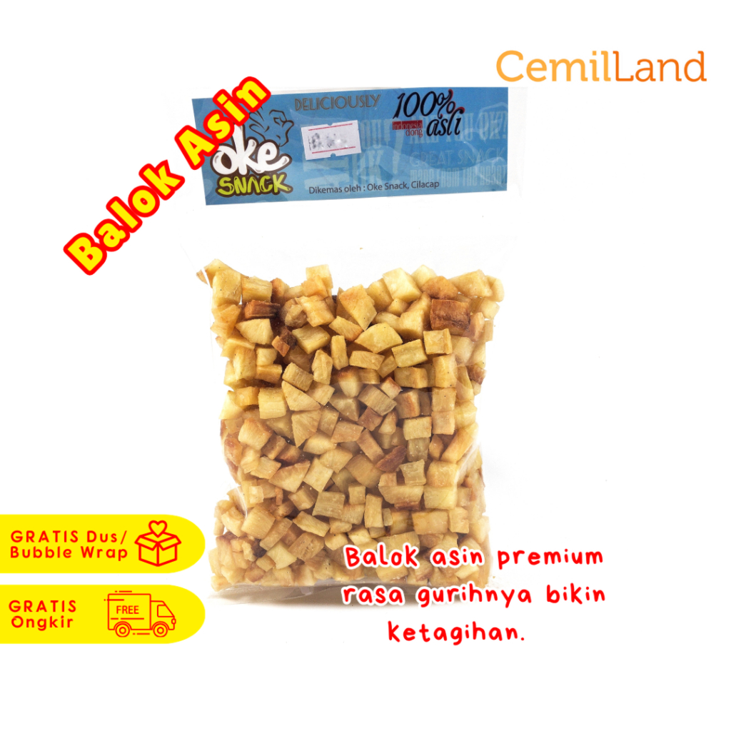 

Keripik Singkong Balok Asin Oke Snack Makanan Ringan Cemilan