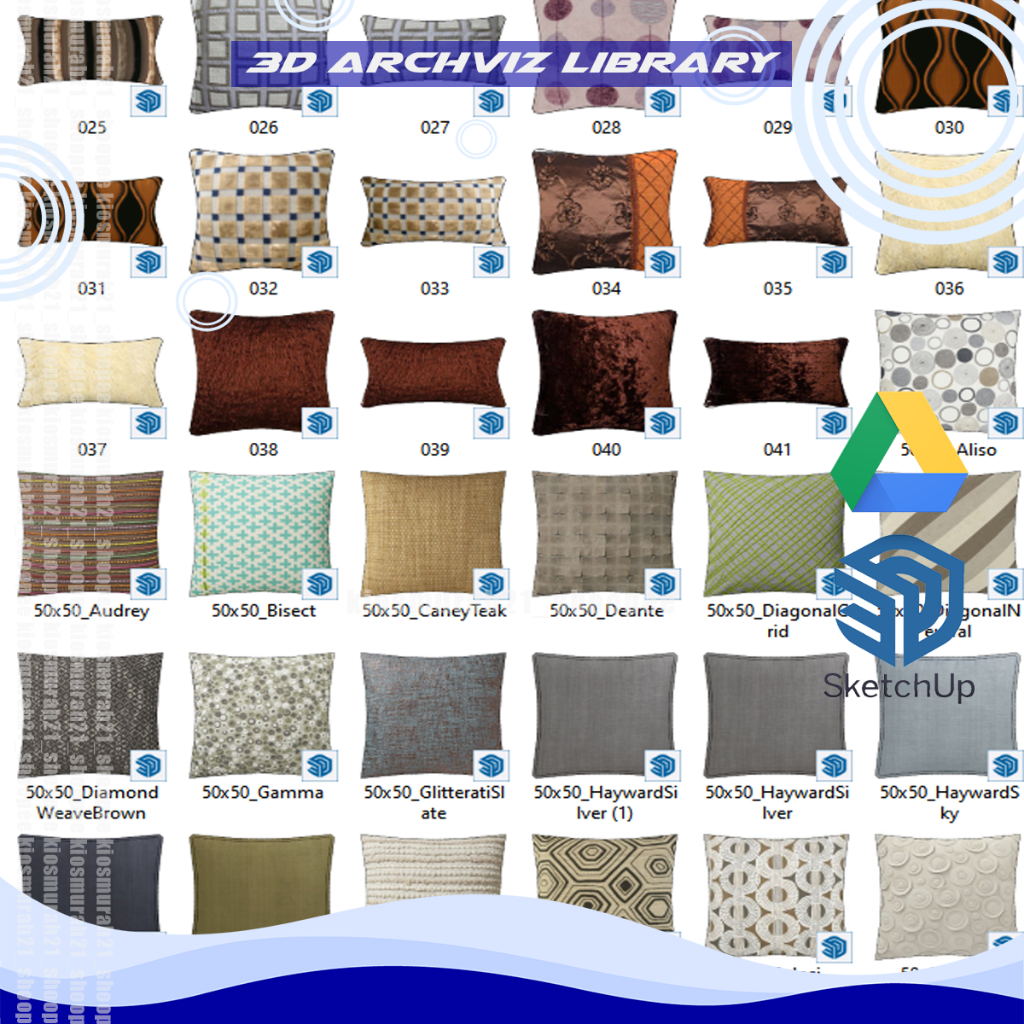 115 Pillow Sketchup Model Asset Library