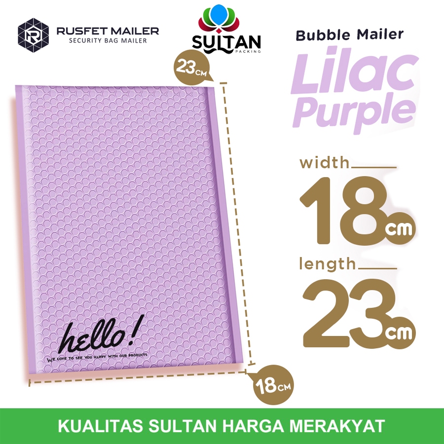 

AMPLOP BUBBLE MURAH | BUBBLE MAILER | LIGHT PURPLE 18X23CM