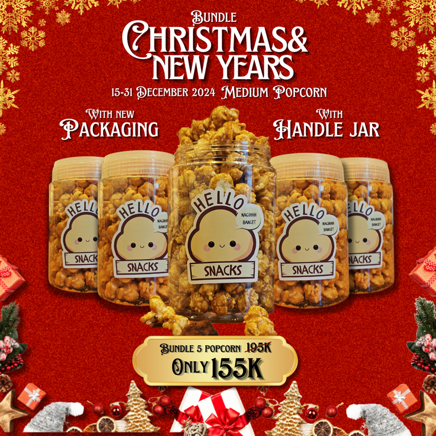 

(Quintet Caramel) Caramel Popcorn Hello! Bundle - Toples Medium (Christmas Edition)