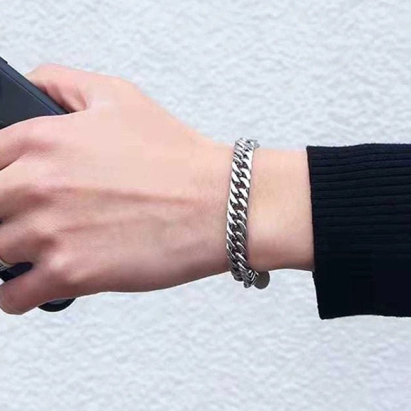 Gelang Pria Rantai Titanium Asli Original Anti Karat