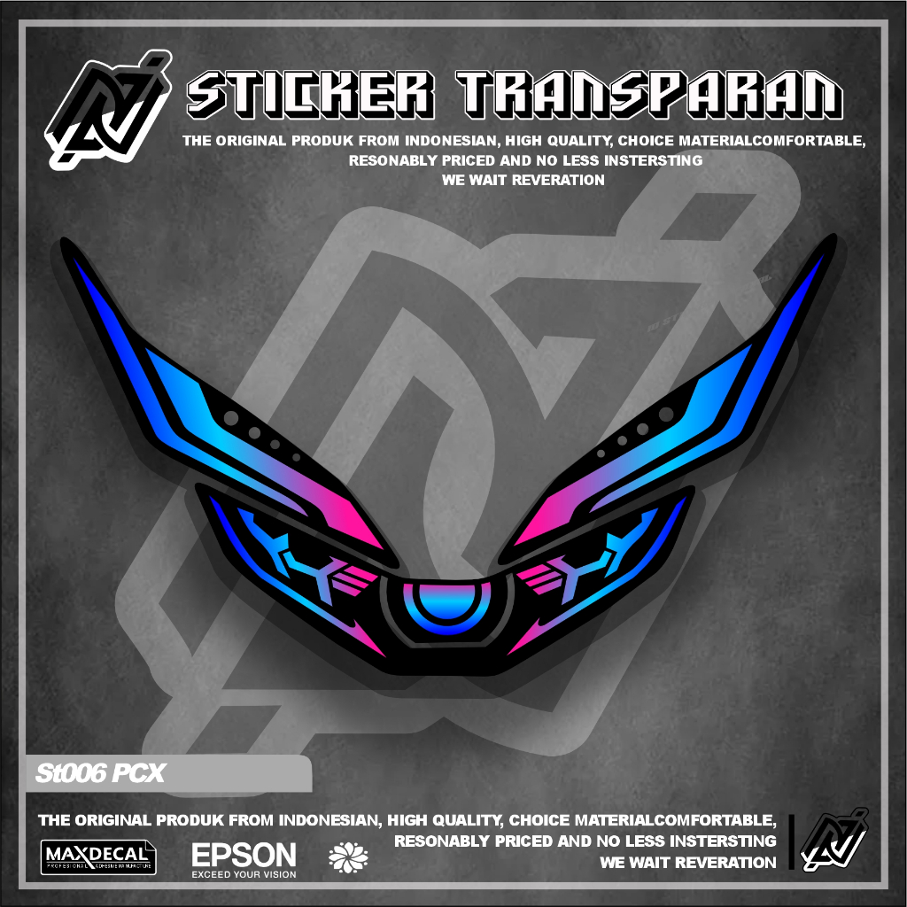 AL6 Stiker Lampu PCX 160 / Sb Stiker Variasi Lampu Alis Motor Honda PCX 160 New 2021-2024