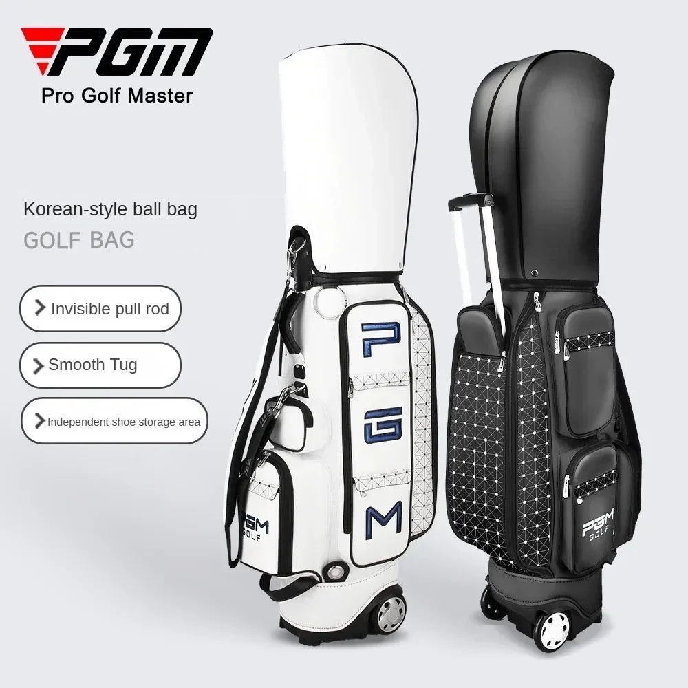 PGM QB036 Tas Golf Club Bag Korea Model Trolley Roda Troli Hold Muat 13 Stick
