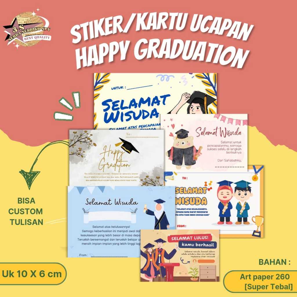 GRADUATION CARD / KARTU UCAPAN WISUDA/ GRADUATION GREETING CARD / Greeting Card GRADUATION Gift Card