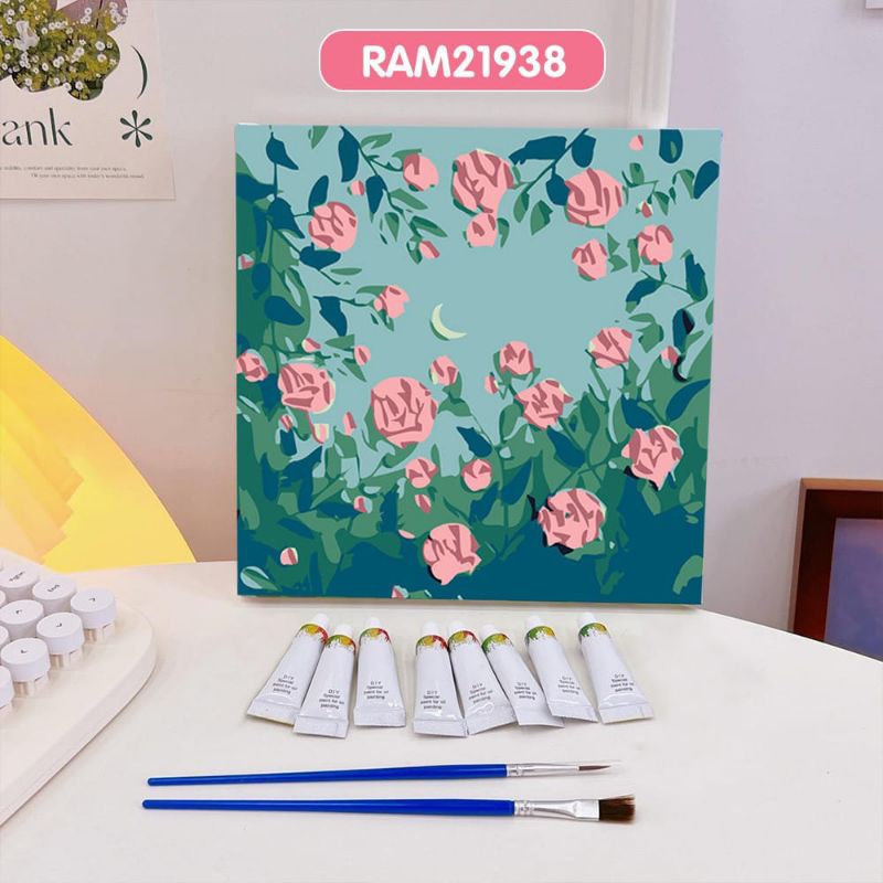 

Paint by number kit 20x20cm Diy painting kit Kanvas painting with frame siap lukis