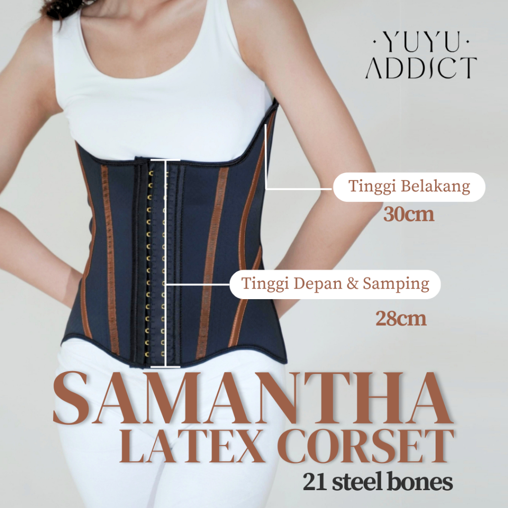 YUYUADDICT - Samantha Latex Corset - 21 Steel Bones for Hourglass Shaping