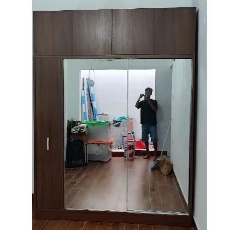 LEMARI pakaian sliding 2 pintu box kabinet + lemari hijab