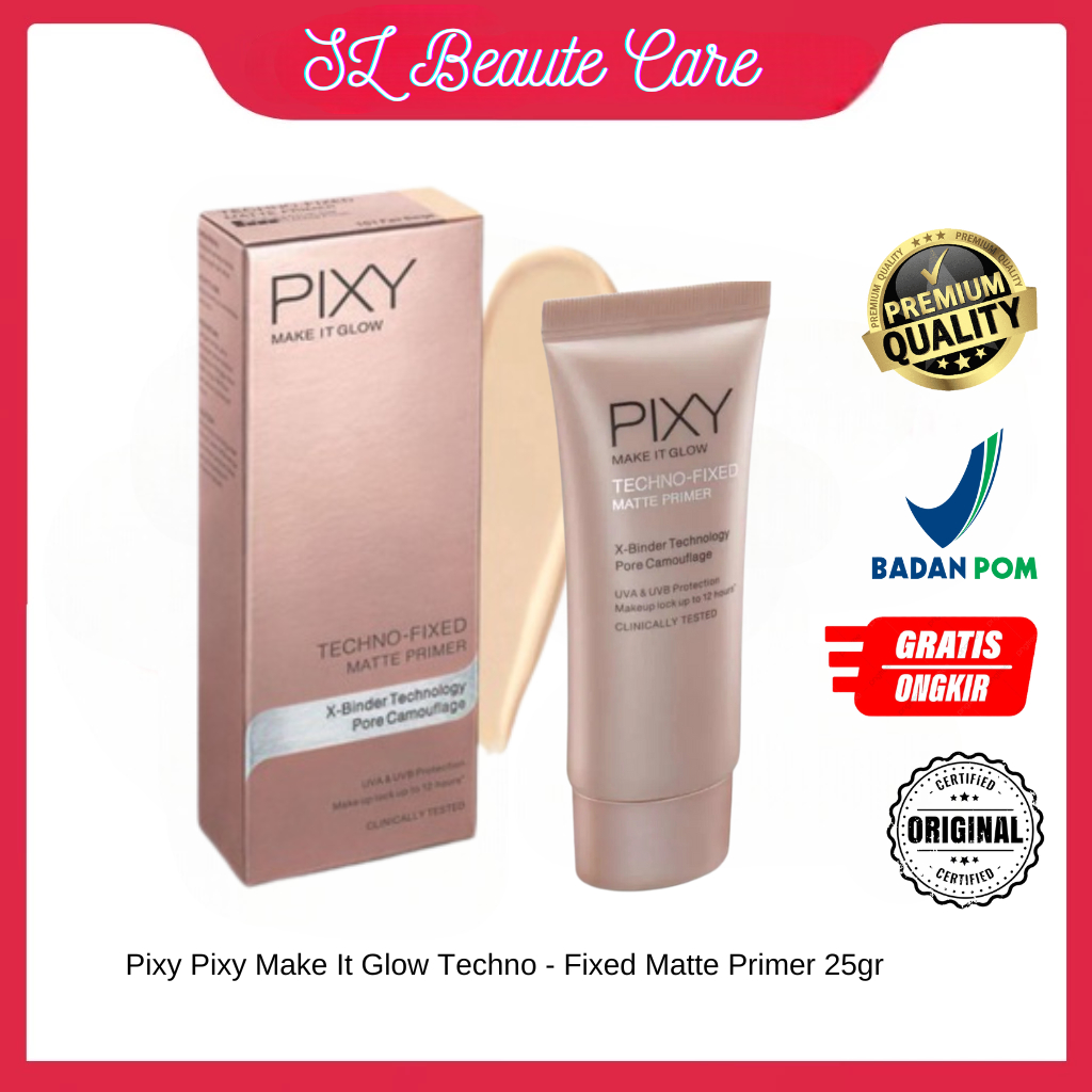 Pixy Pixy Make It Glow Techno - Fixed Matte Primer | Cushion Matte | Foundation & Concealer | Tahan 