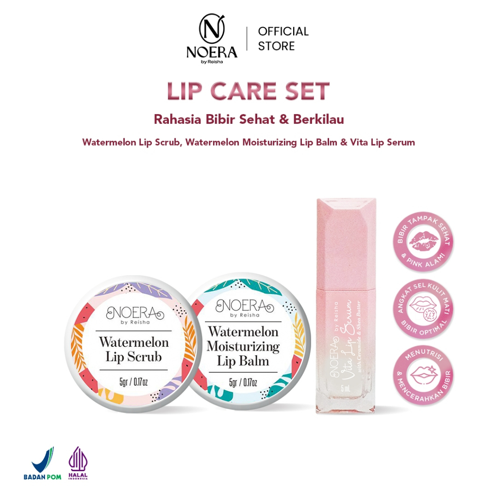 Special Package Noera Lip Care Set | Noera Lip Serum, Noera Lip Balm, Noera Lip Scrub