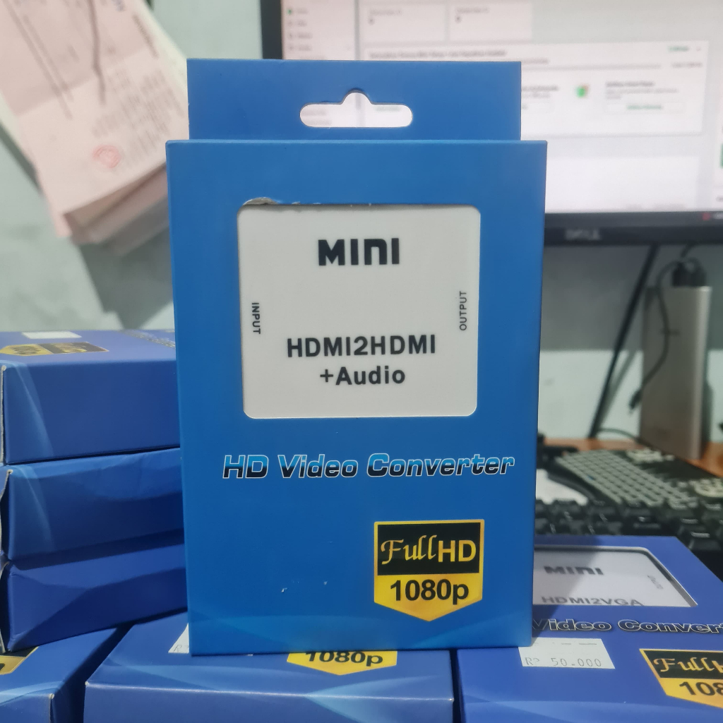 ADAPTER HDMI TO HDMI + AUDIO HD VIDEO CONVERTER HDMI2HDMI +AUDIO BOX INPUT OUTPUT TV MONITOR KOMPUTE