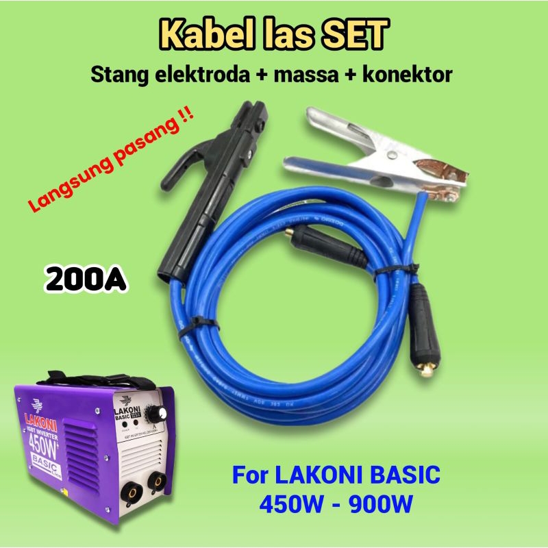 Paket kabel las set stang elektroda massa konektor welding inverter LAKONI 450 - 900 Watt | jepit ka