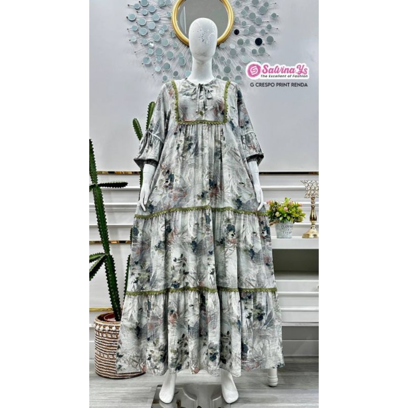 gamis Crespo salvina ys / gamis fariasi renda salvina ys