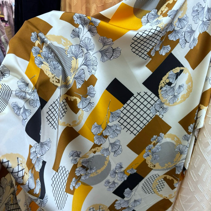 Kain Satin Motif Premium - kain satin meteran - kain satin silk premium motif - kain silk premium mo