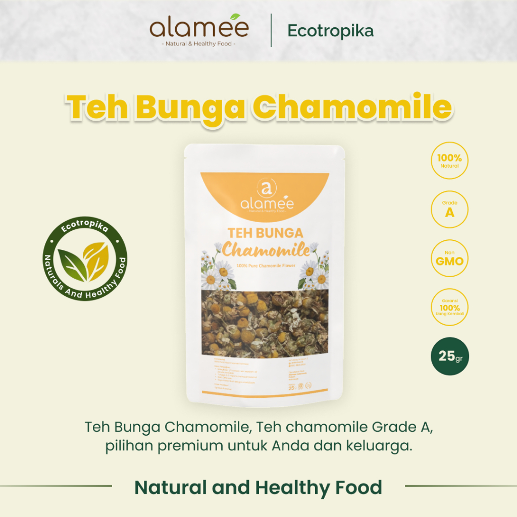 

Teh Chamomile Camomile Tea Flower Relaksasi Kamomile Anxiety Sleep Susah Tidur Alami Insomnia 25 gr