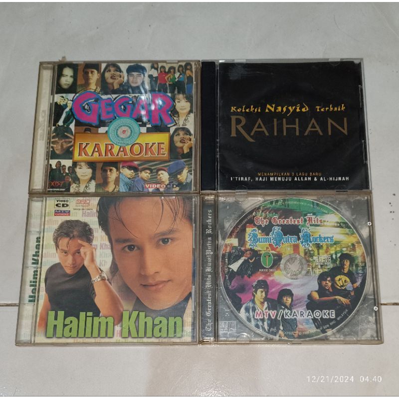 cd dan vcd Malaysia original GEGAR 2 KARAOKE / RAIHAN-Koleksi Nasyid Terbaik / HALIM KHAN / BUMI PUT