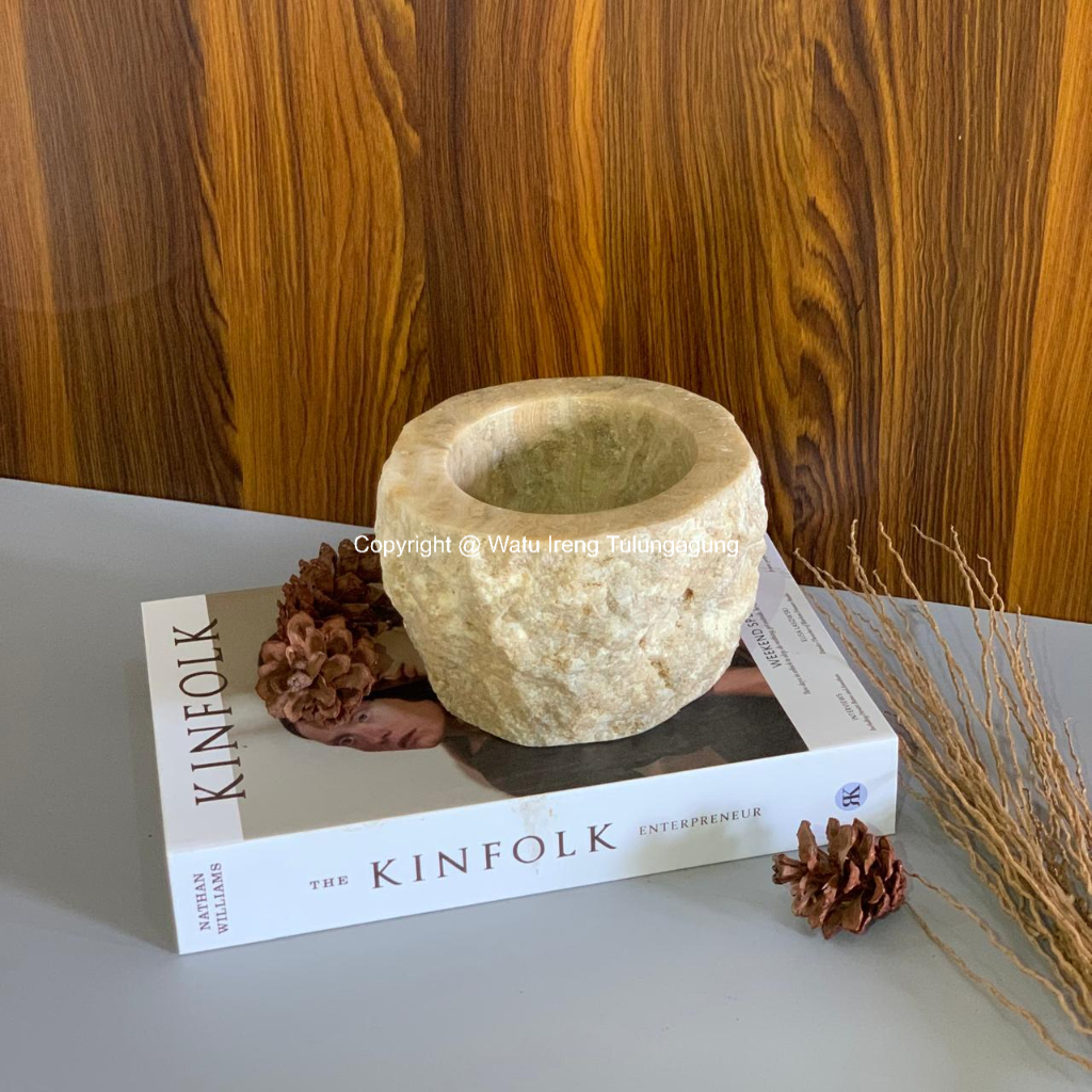 VAS POT ONYX NATURAL | VAS BUNGA MARMER ONYX BOWL | TEMPAT BUAH