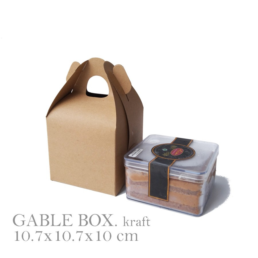 

10 Pcs Gable Box Hampers Kotak Kado Bahan Kraft 350gr Ukuran 10.7x10.7x10 cm