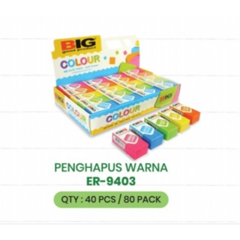 

PENGHAPUS BIG PUTIH/HITAM/WARNA / 1PACK ISI 40PCS
