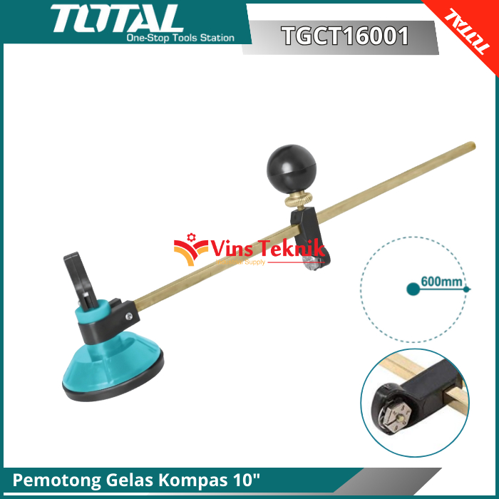 

TOTAL Compasses Glass Cutter Pemotong Gelas Kompas 10" TGCT16001