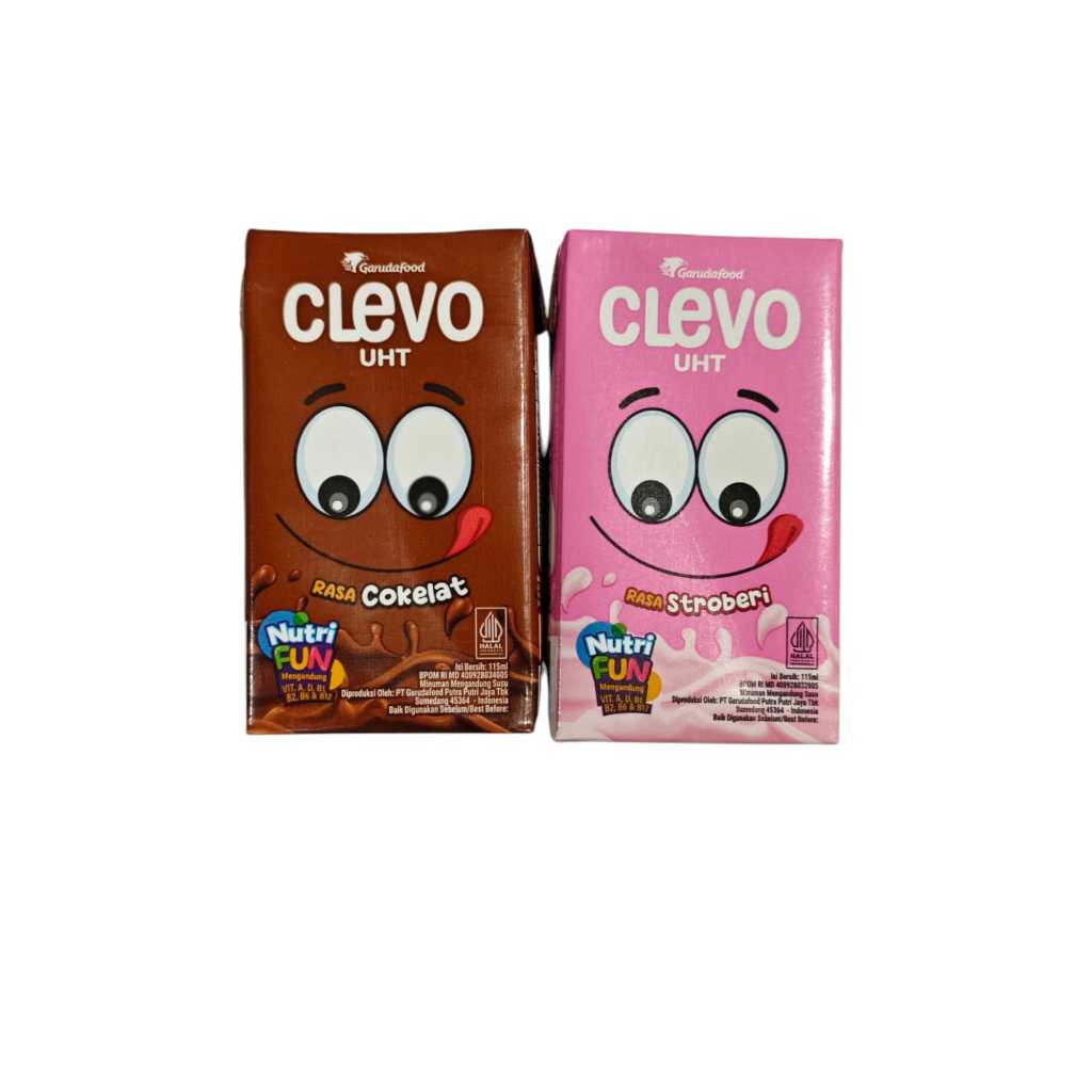 

Clevo Susu UHT Kemasan 115ml - Rasa Coklat dan Stroberi