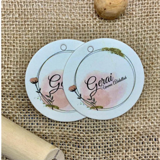 

(FREE DESIGN) Tag Baju Tebal bulat / Label Tag custom / Hangtag Baju / Hangtag premium Murah