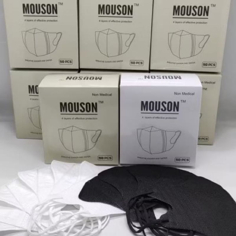Duckbill MOUSON Masker 4 Lapis/ 4 Ply (isi 50 pcs)