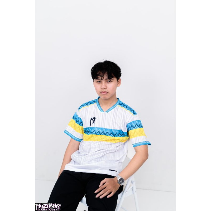 JERSEY PREMIUM MUZAKAR APPAREL MATERIAL DRYFIT MILANO PUTIH MOTIF TERBARU