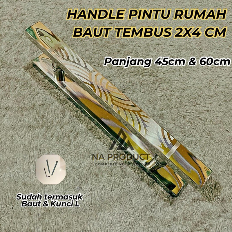 Handle Pintu Rumah Stainless Gagang Pintu Minimalis Baut Tembus 45cm 60cm
