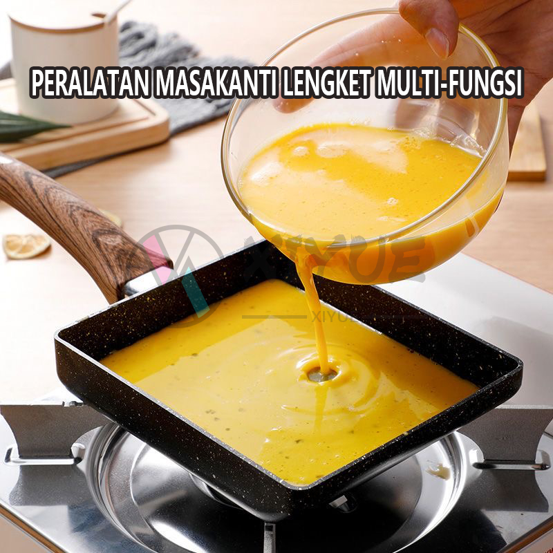 Tamago-yaki wajan anti lengket wajan penggorengan steak persegi wajan penggorengan telur gulung