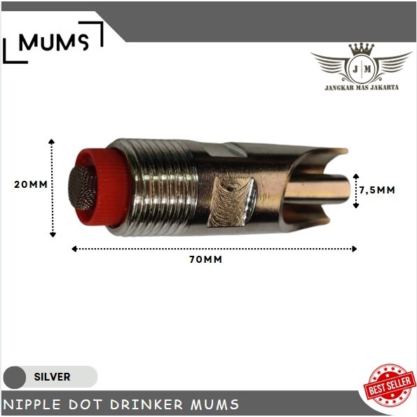 Kran Nepel Nipple Nipel Dot Alat Minum Hewan Ternak Babi Kambing Domba Otomatis Stainless Steel JKM