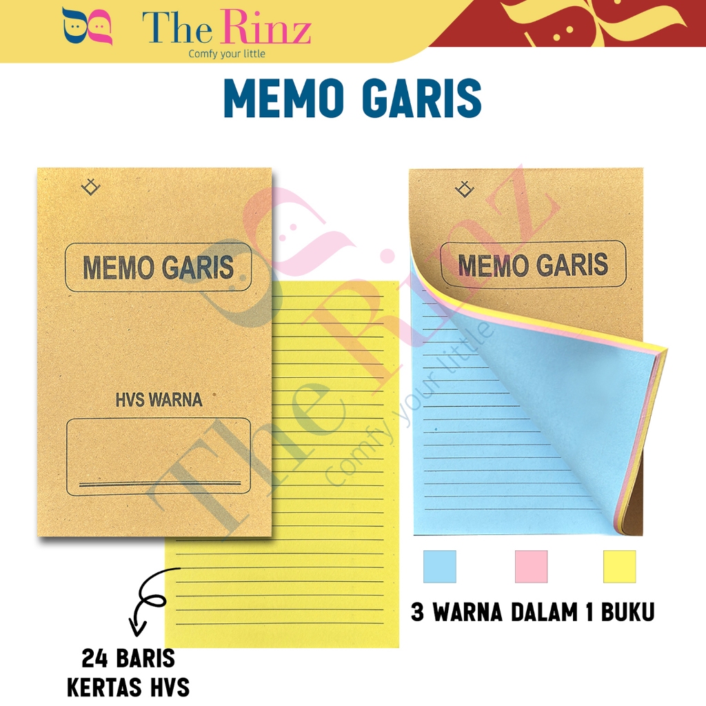 

Buku Memo Garis Warna/ Notebook / To Do List Buku Catatan