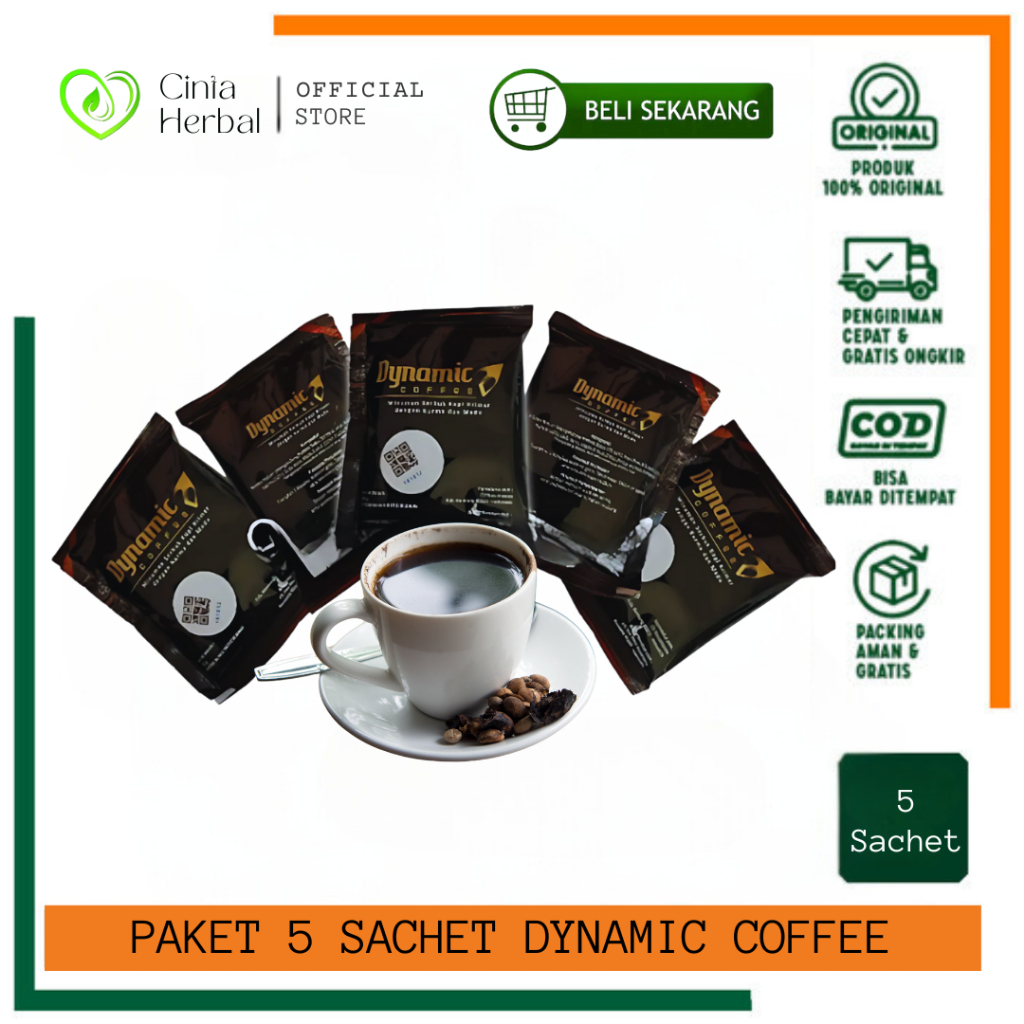 

Paket 5 Sachet Kopi Dynamic | Minuman Kopi Ekstra Madu & Kurma | Coffee Dinamic