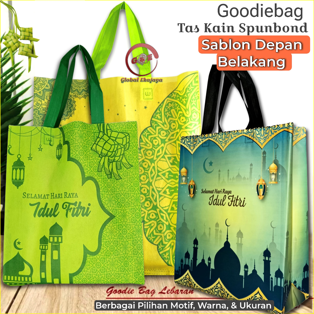 

Goodie Bag Tas Kain Spunbond Selamat Hari Raya Lebaran Idul Fitri Ukuran Jumbo Besar sedang Hampers