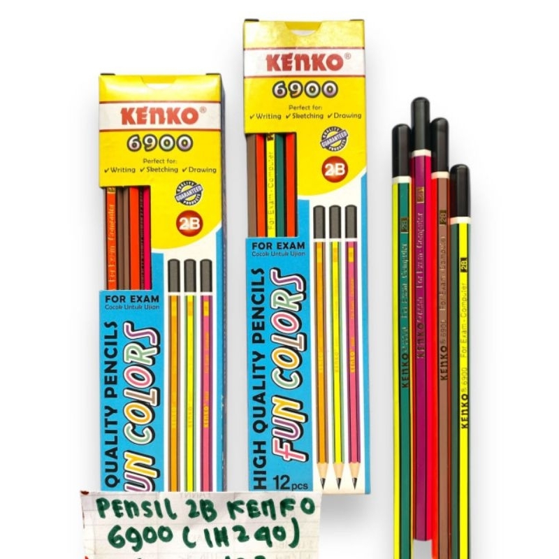 

(12PC) PENSIL 2B KENKO 6900 FUN COLOUR