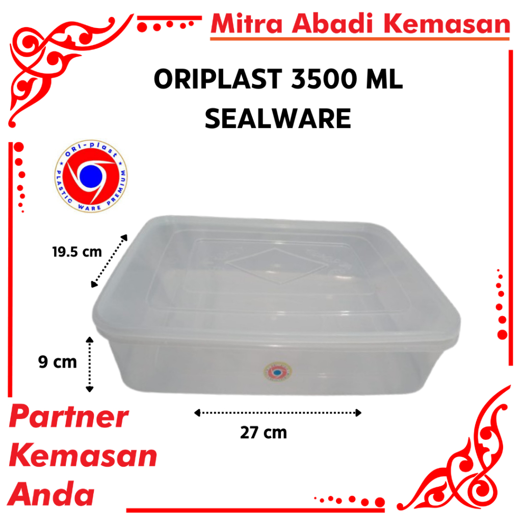 KONTAINER PLASTIK 3500 ML ORI PLAST | WADAH PENYIMPANAN MAKANAN BESAR | KOTAK KUE DONAT 3500 ML