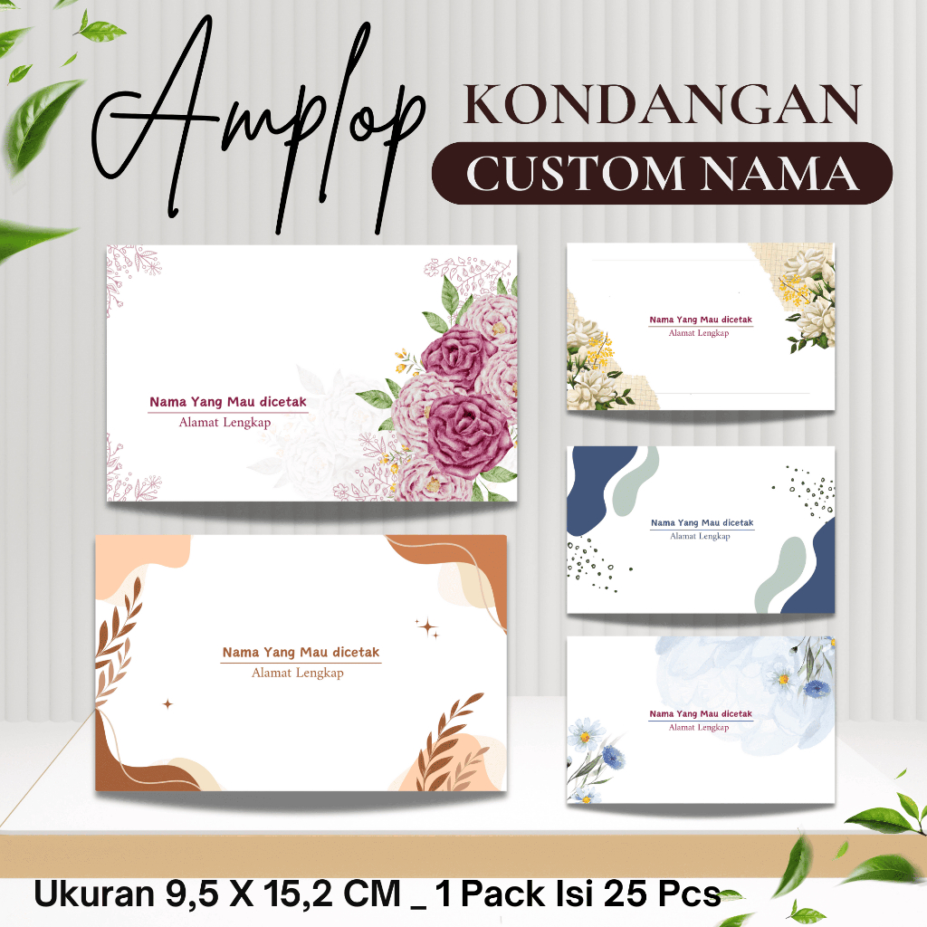 

(25 PCS) AMPLOP KONDANGAN CUSTOM NAMA DAN ALAMAT MURAH