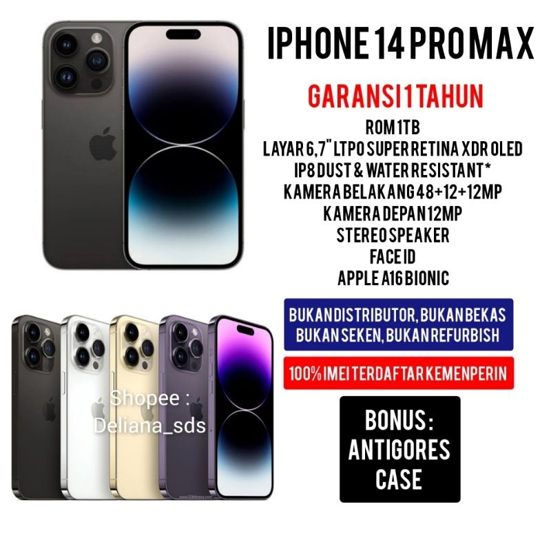 Iphone 14 Pro Max 1TB Garansi 1 Tahun Iphone 14 Pro Max 1 TB