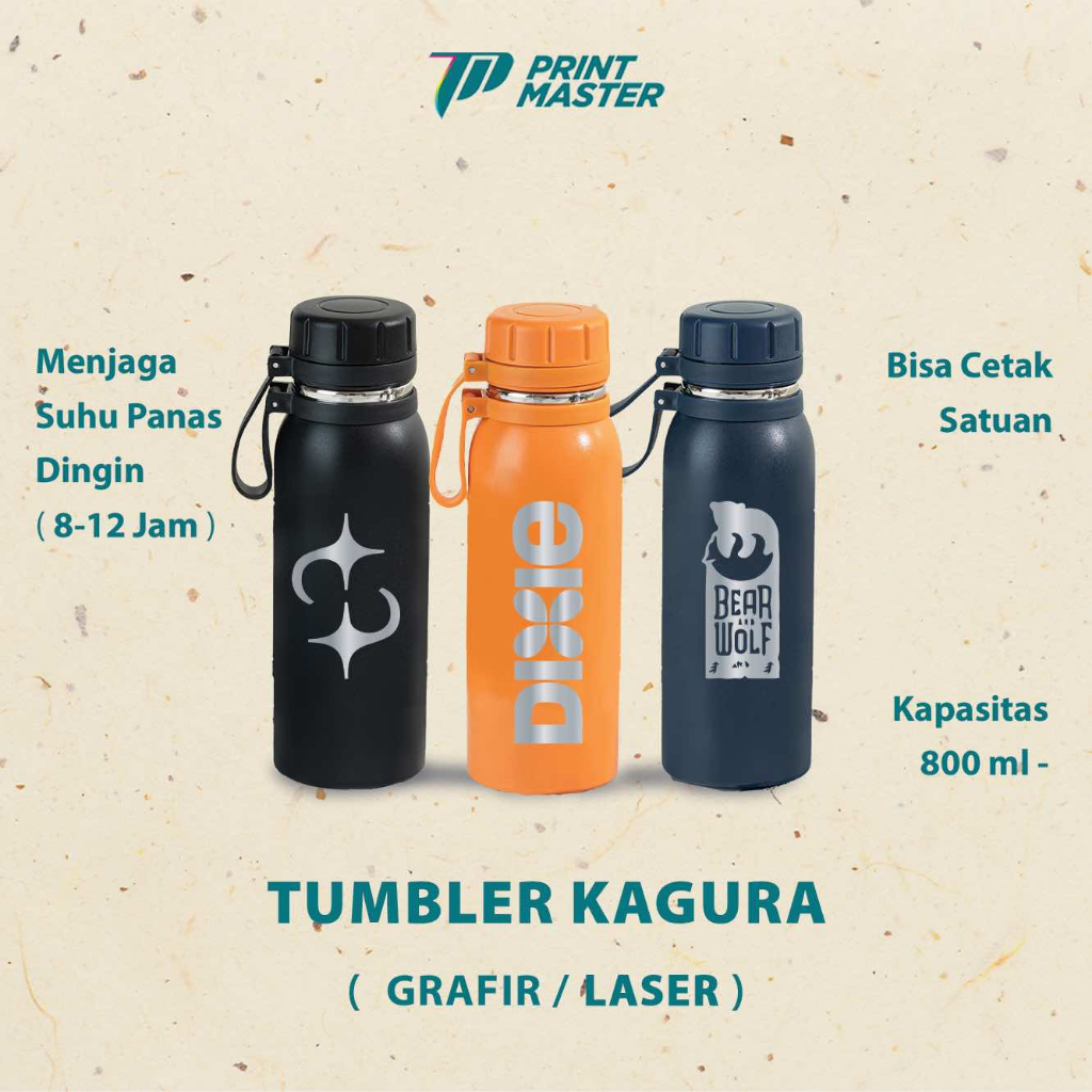 Custom Tumbler Kagura 800ml Cetak Laser Grafir Souvenir / Promosi