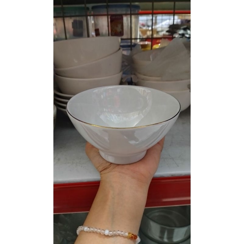 Mangkok Keramik Kecil Makan Mangkok Vintage Putih Kramik