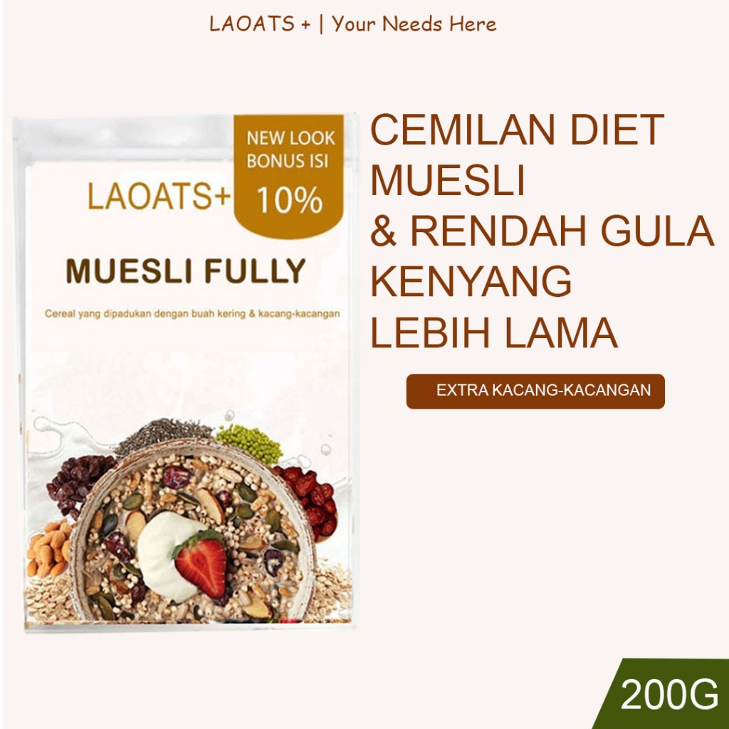 

Muesli Matcha Powder Oatmeal Kacang Almond Chia Seed Snack Diet Sereal Diet Penurun Berat Badan Rendah Kalori Laoats