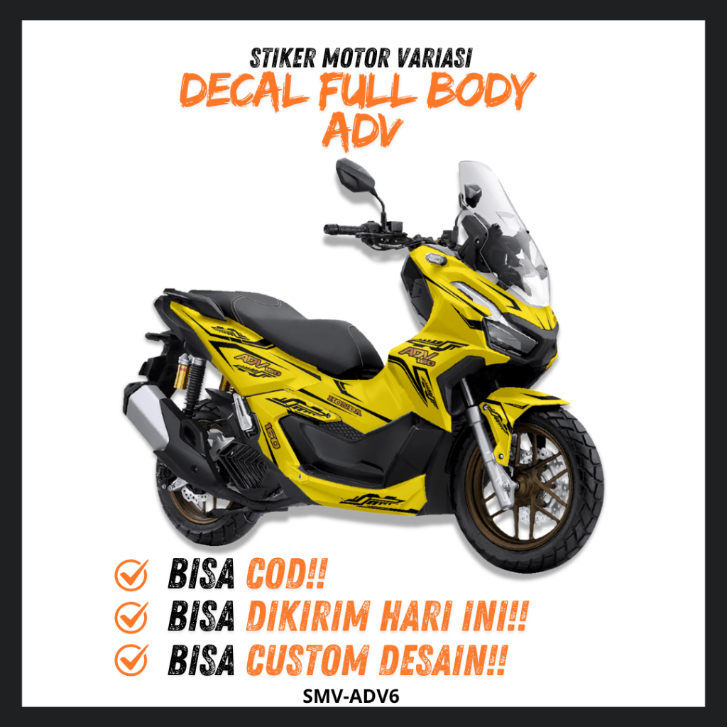 STRIPING HONDA ADV 160 NEW LIVERY HRC RACING / STIKER MOTOR ADV DESIGN CUSTOM DECAL LIST VARIASI