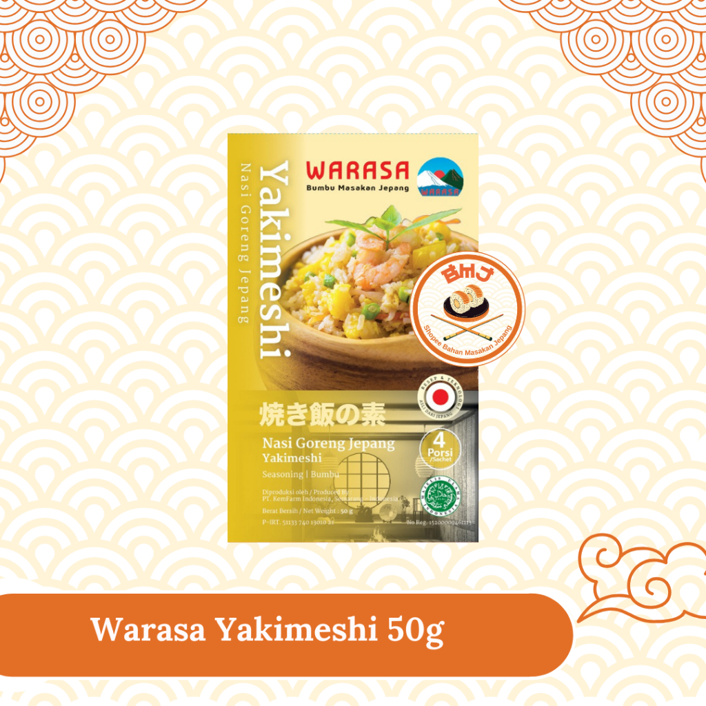 

Warasa Yakimeshi Instan 50 g Halal │ Bumbu Nasi Goreng Ala Jepang Praktis