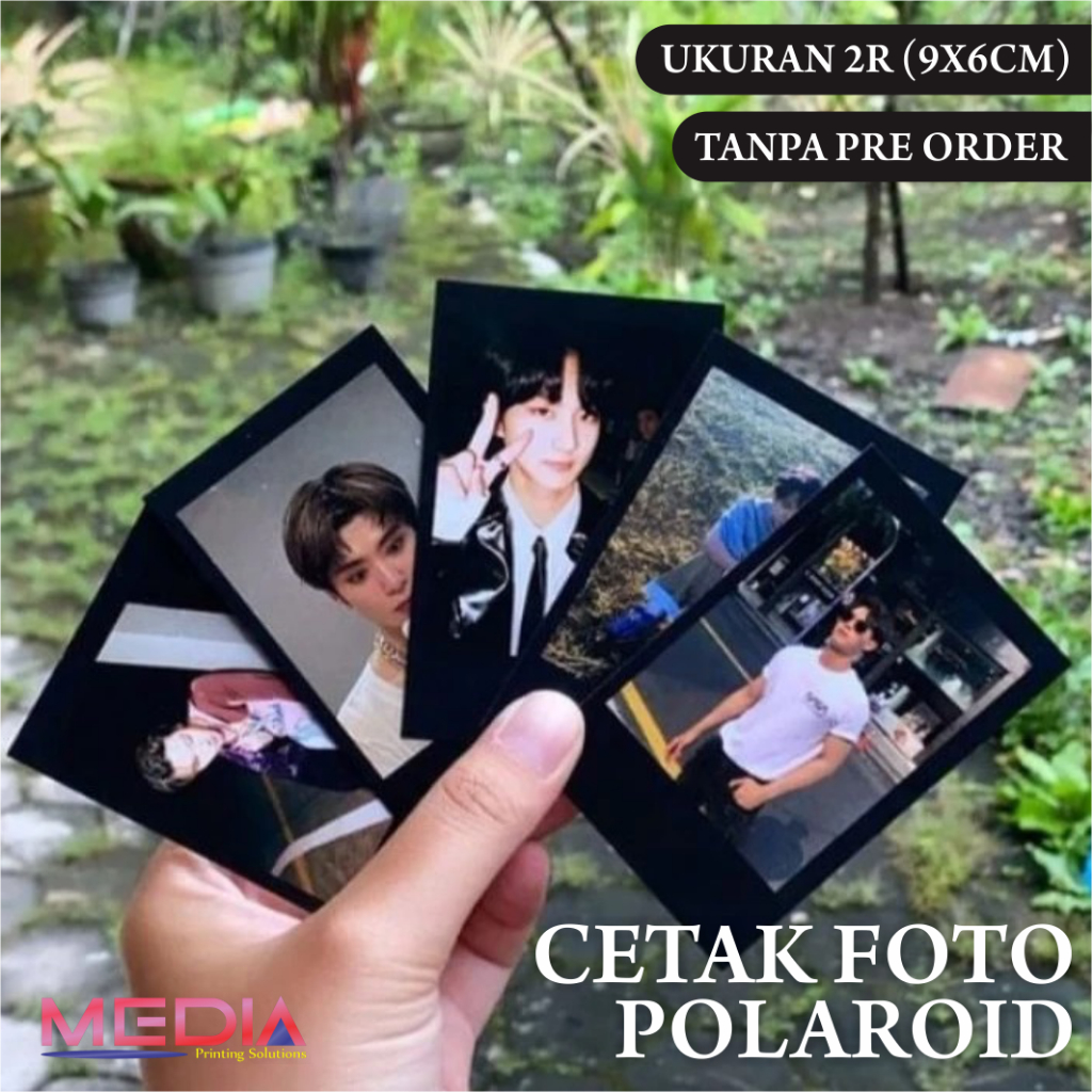 Foto Polaroid Cetak 2R (9x6cm) Frame Warna Hitam