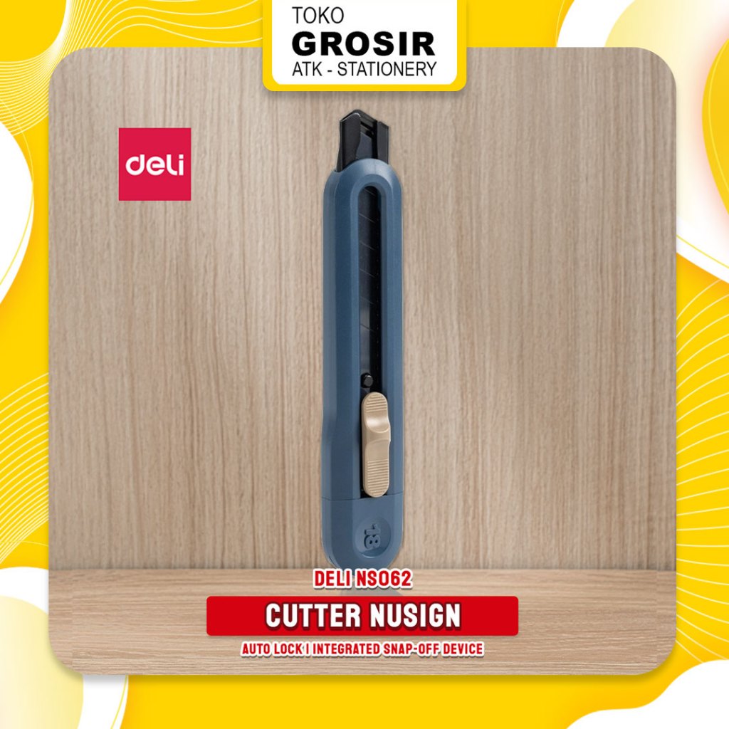 

Cutter Besar Deli Nusign NS062 Blue / Pemotong Tugas Berat dengan Tombol Auto-Lock