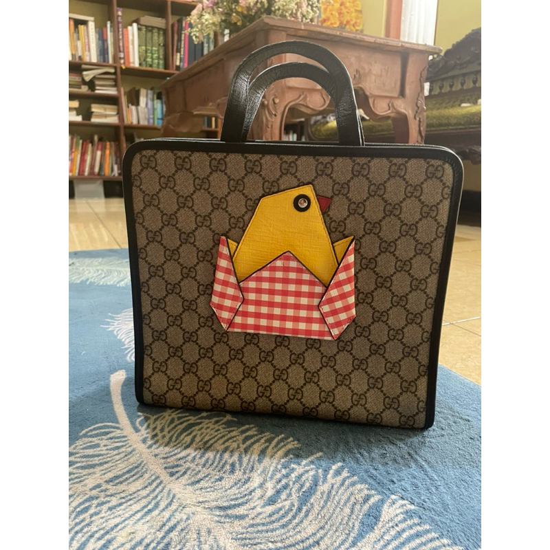 Tas Gucci original brown tote bag