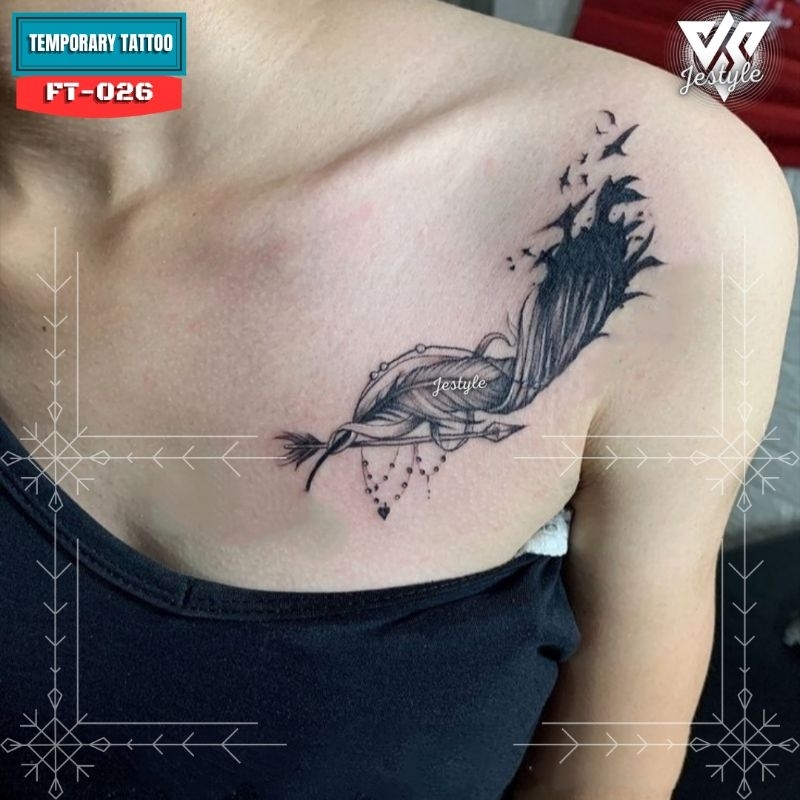 [FT-026] Tato Temporer Temporary Tattoo Bulu