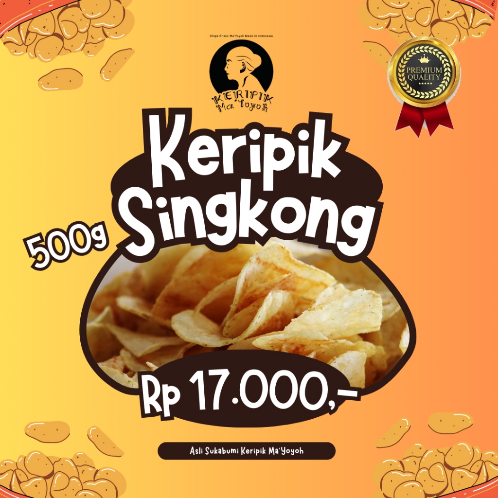 

Ma Yoyoh Keripik Singkong Khas Asli Sukabumi 500g, 250g, 1Kg Cemilan Enak Untuk Santai